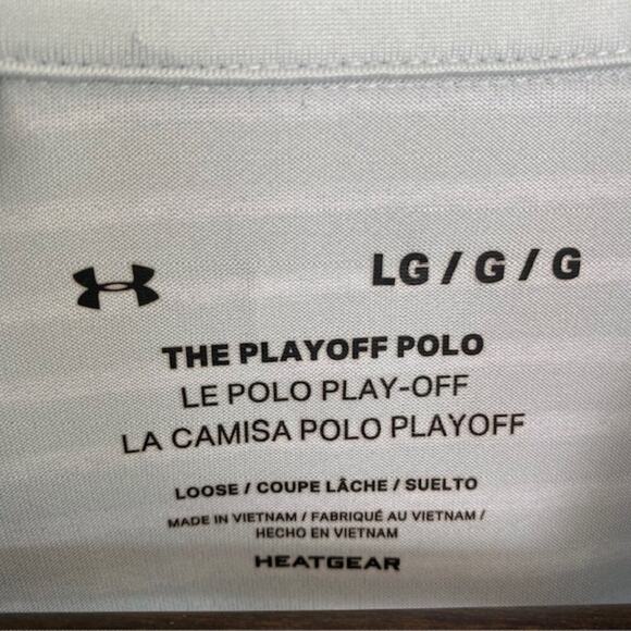 Under Armour Light Gray and White 'The Playoff Polo' - Large - Picture 5 of 5